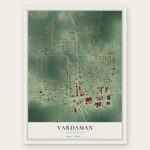 Vardaman, Mississippi map print, the full design