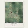Tescott, Kansas map print, the full design