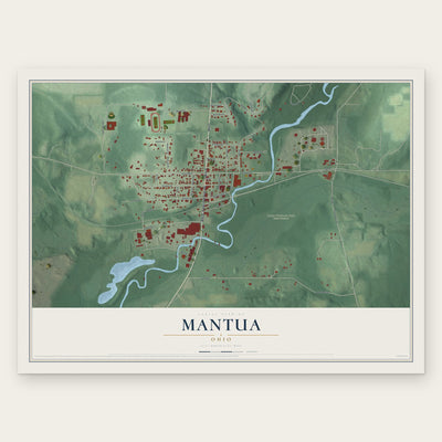 Mantua, Ohio map print, the full design