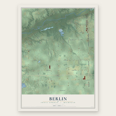 Berlin, Ionia County, Michigan map print, the full design