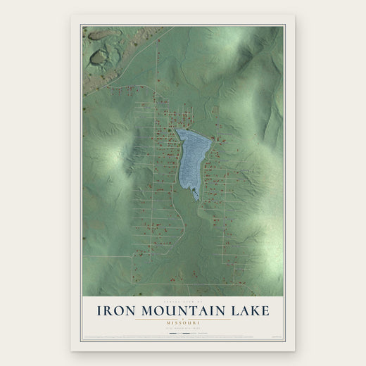 Iron Mountain Lake, Missouri map print, the full design