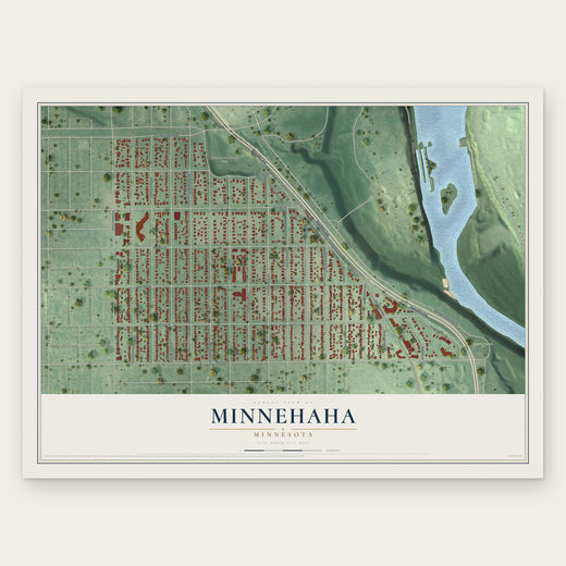 Minnehaha, Minnesota map print, the full design