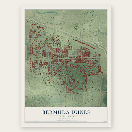 Bermuda Dunes, California map print, the full design