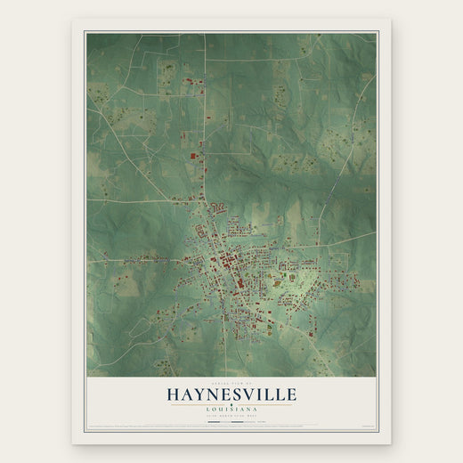 Haynesville, Louisiana map print, the full design