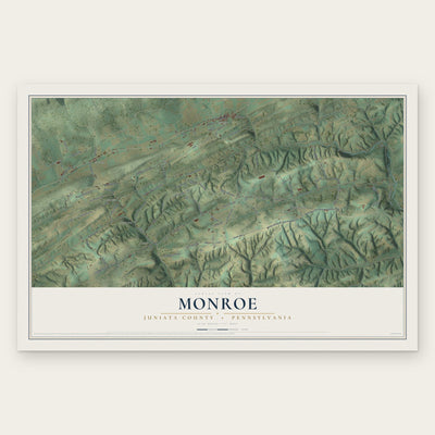 Monroe, Juniata County, Pennsylvania map print, the full design