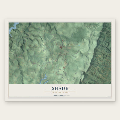 Shade, Pennsylvania map print, the full design