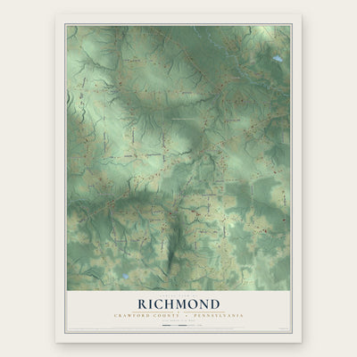 Richmond, Crawford County, Pennsylvania map print, the full design