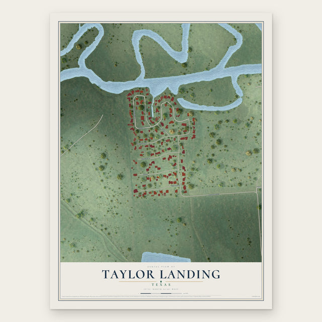 Taylor Landing, Texas Map Art