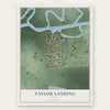 Taylor Landing, Texas map print, the full design
