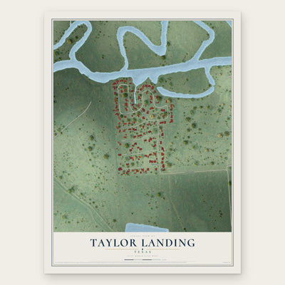 Taylor Landing, Texas map print, the full design
