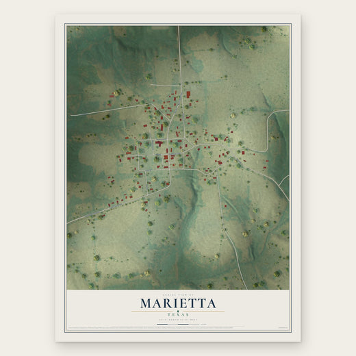 Marietta, Texas map print, the full design