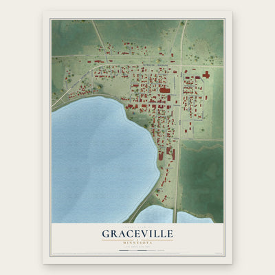 Graceville, Minnesota map print, the full design