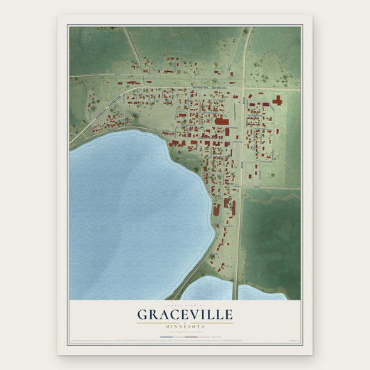 Graceville, Minnesota map print, the full design