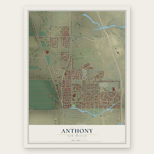 Anthony, New Mexico map print, the full design
