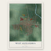 West Alexandria, Ohio map print, the full design