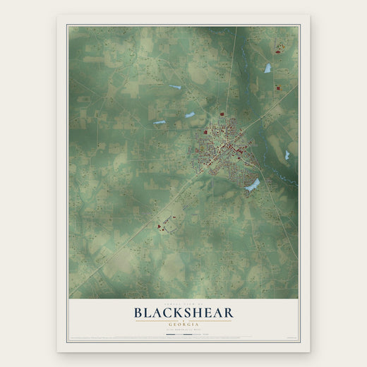 Blackshear, Georgia map print, the full design