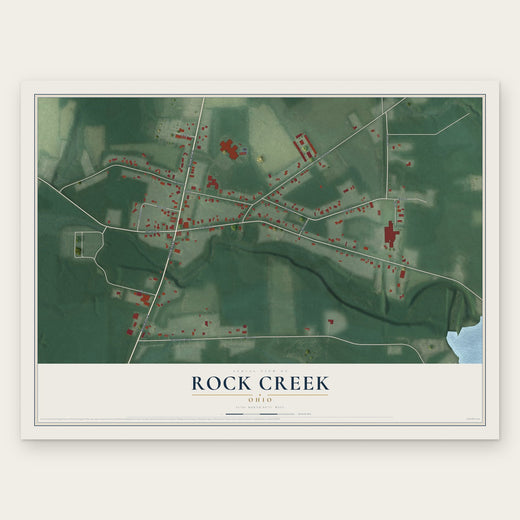Rock Creek, Ohio map print, the full design