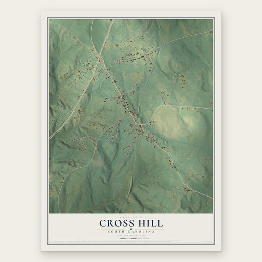 Cross Hill, South Carolina map print, the full design