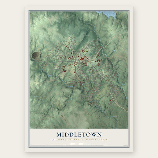 Middletown, Delaware County, Pennsylvania map print, the full design