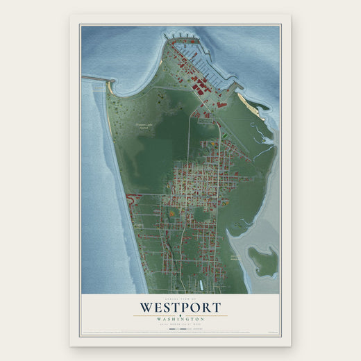 Westport, Washington map print, the full design