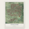 Tinley Park, Illinois map print, the full design