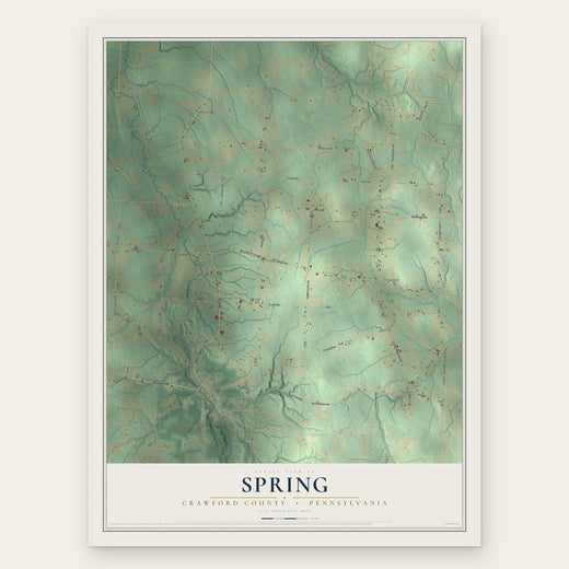 Spring, Crawford County, Pennsylvania map print, the full design