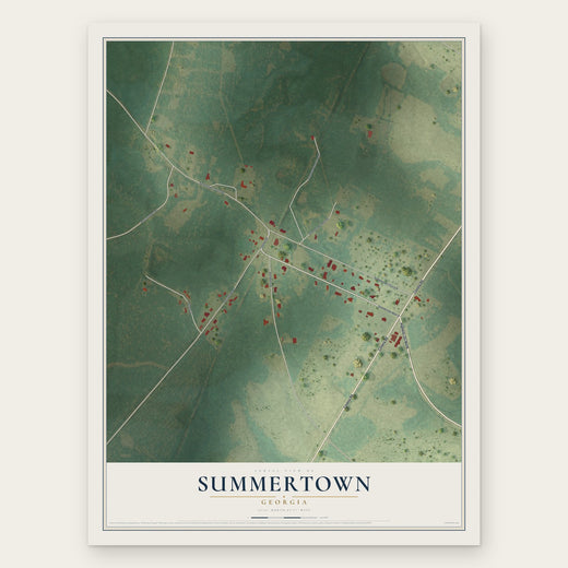 Summertown, Georgia map print, the full design