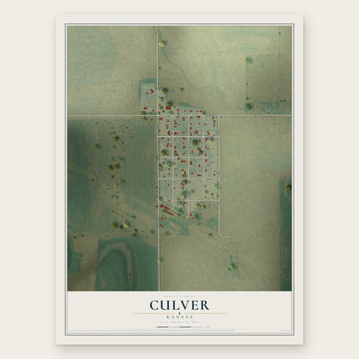 Culver, Kansas map print, the full design