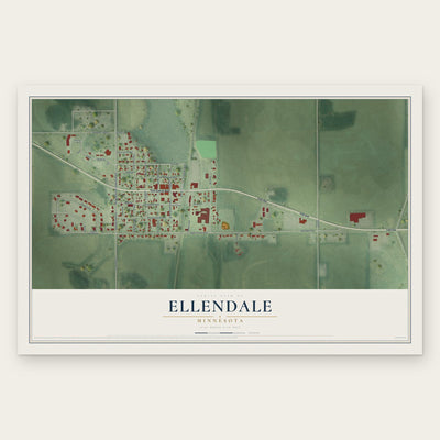 Ellendale, Minnesota map print, the full design