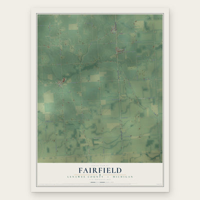 Fairfield, Lenawee County, Michigan map print, the full design