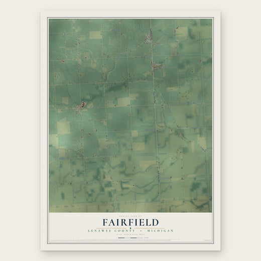 Fairfield, Lenawee County, Michigan map print, the full design