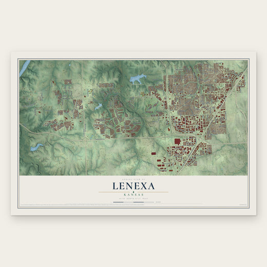 Lenexa, Kansas map print, the full design