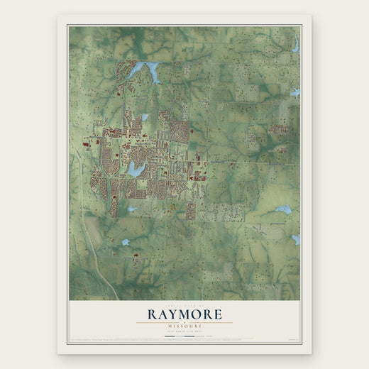 Raymore, Missouri map print, the full design