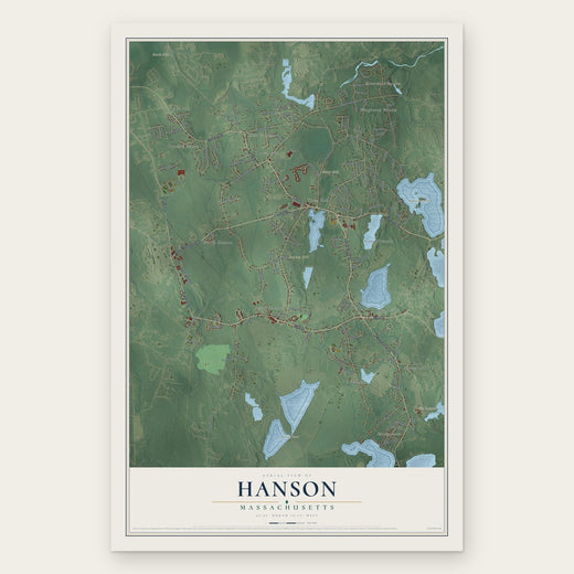 Hanson, Massachusetts map print, the full design