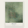 Bryant, Indiana map print, the full design