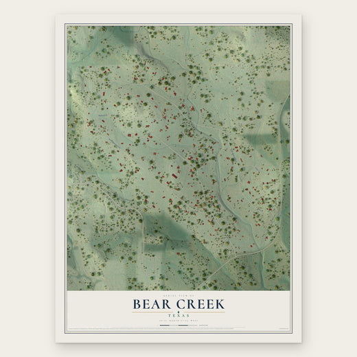 Bear Creek, Texas map print, the full design