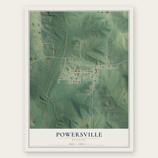 Powersville, Missouri map print, the full design