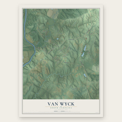 Van Wyck, South Carolina map print, the full design