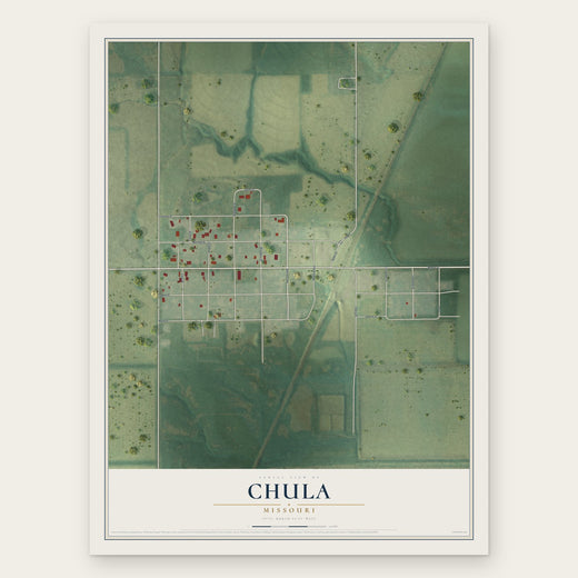 Chula, Missouri map print, the full design