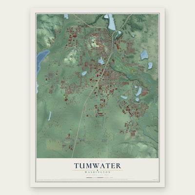 Tumwater, Washington map print, the full design