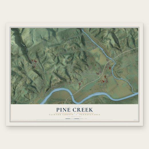 Pine Creek, Clinton County, Pennsylvania map print, the full design