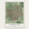 Evergreen Park, Illinois map print, the full design