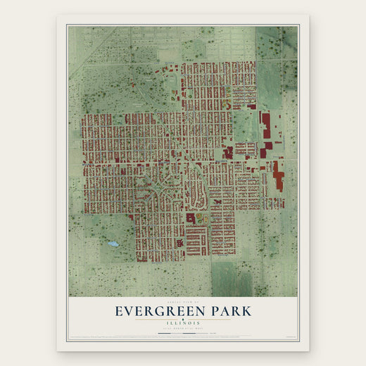 Evergreen Park, Illinois map print, the full design