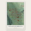 Village of Moravia, New York map print, the full design