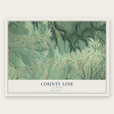 County Line, Alabama map print, the full design
