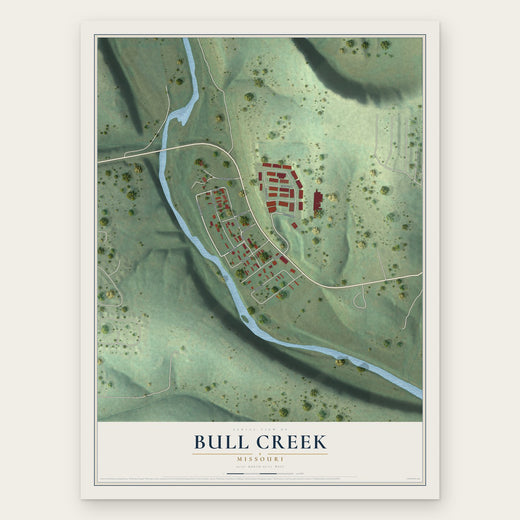 Bull Creek, Missouri map print, the full design