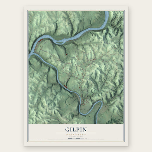 Gilpin, Pennsylvania map print, the full design