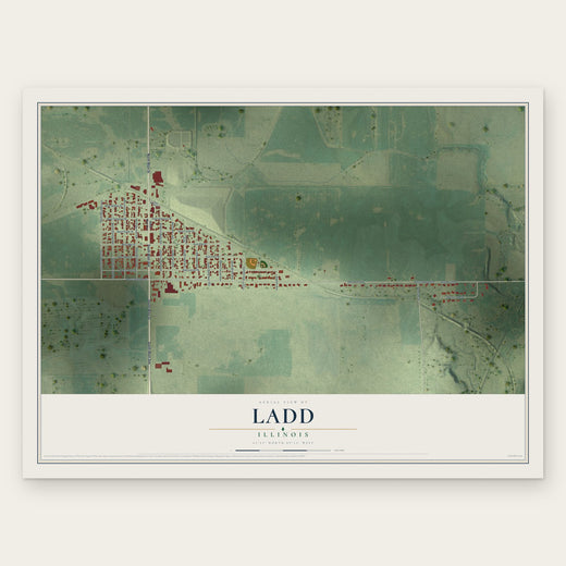 Ladd, Illinois map print, the full design