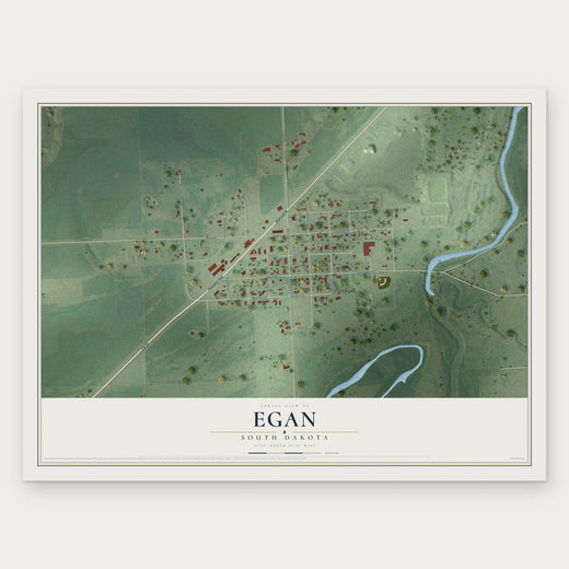 Egan, South Dakota map print, the full design