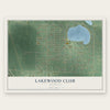 Lakewood Club, Michigan map print, the full design